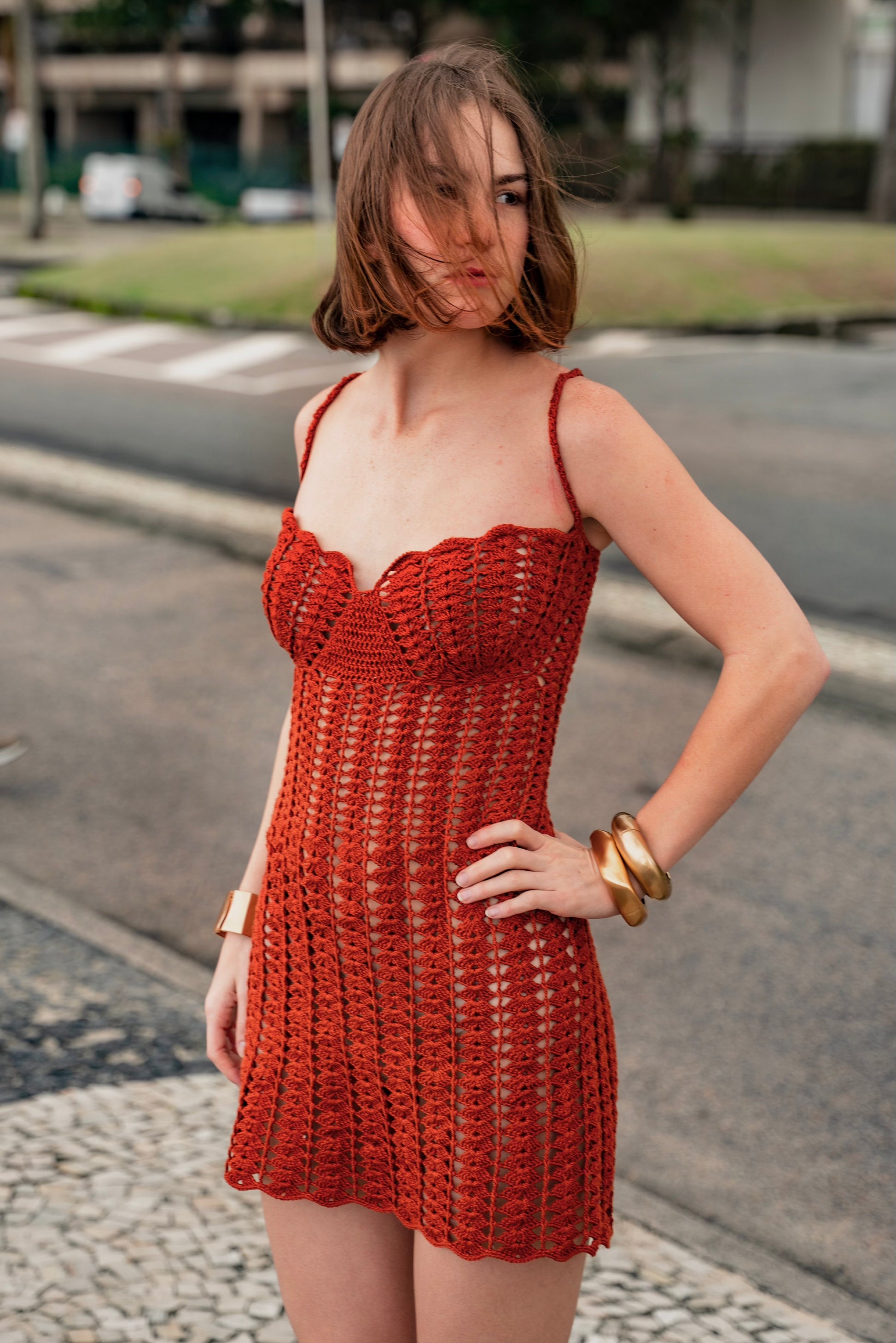 Mini Dress Concha Terracota